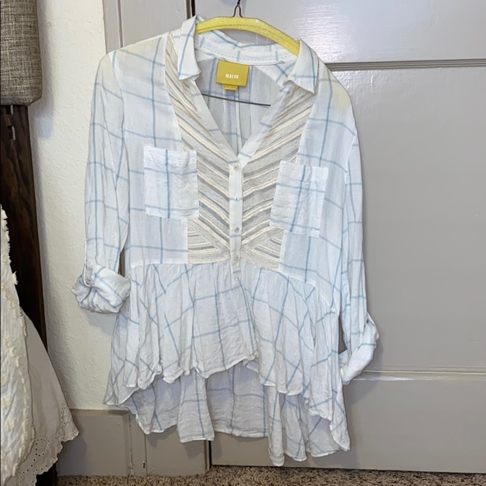 Maeve Blue Striped Blouse